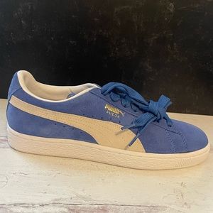 Puma suede classic+ Core Women’s US 8.5 Olympian blue-white BRAND NEW